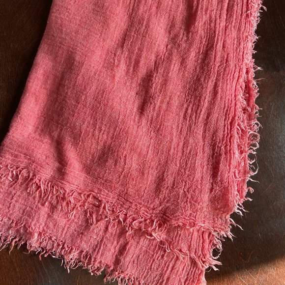 Accessories - Pink Thin Double Layered Scarf Wrap